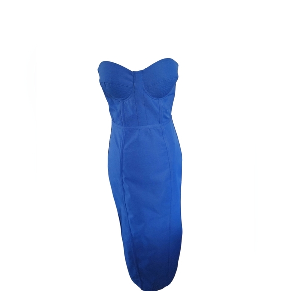 NWT Designer Elle Zeitoune Bustier Pencil Dress Colbaly Royal Blue Sz6 Medium - Picture 14 of 14